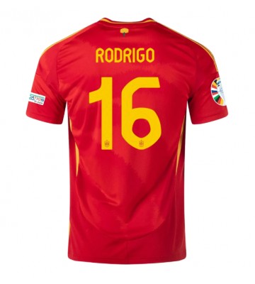 Spanien Rodri Hernandez #16 Hjemmebanetrøje EM 2024 Kort ærmer